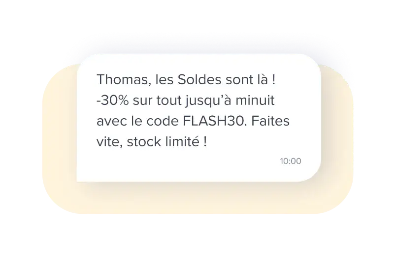 Exemple campagne SMS promotions et offres spéciales