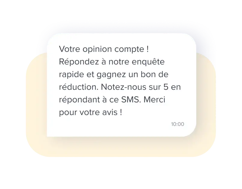 Exemple campagne SMS d'enquête client