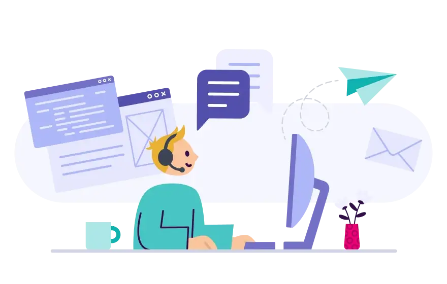 Personne envoyant un mail par SMS