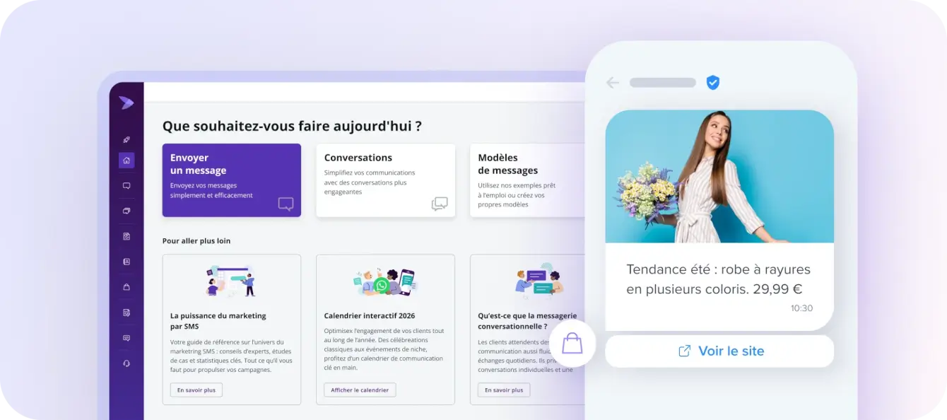Exemple de la plateforme de messaging Esendex