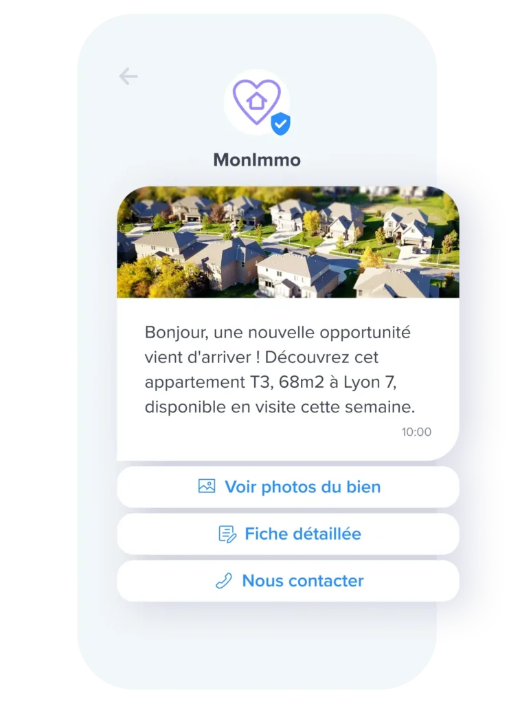 exemple de message RCS pour l'immobilier