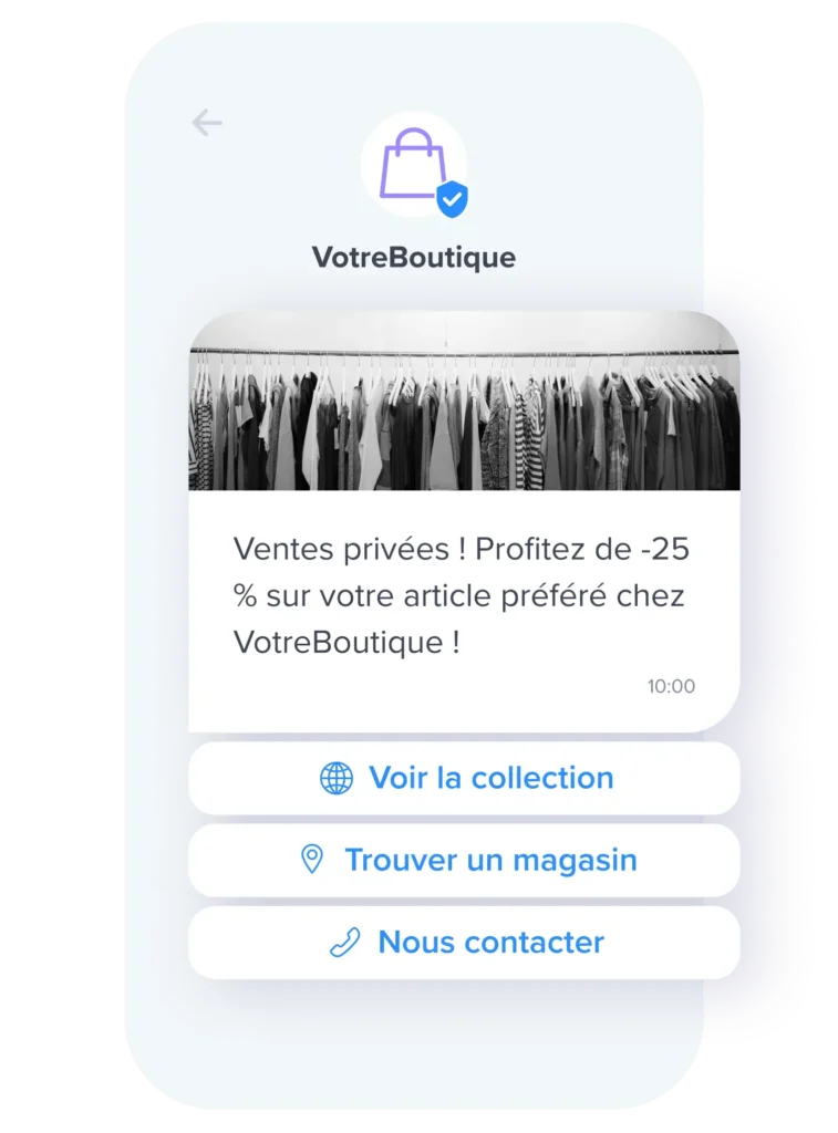 exemple de message RCS pour le retail