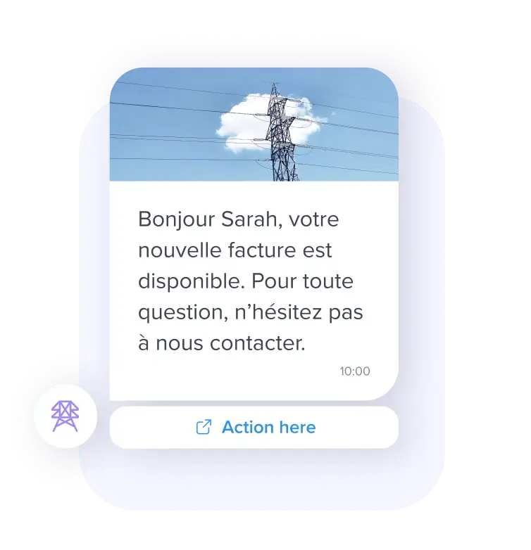 message finance rcs avec cta et image