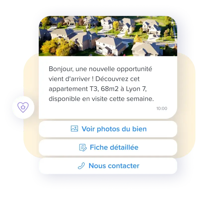 message immobilier rcs avec ctas et image