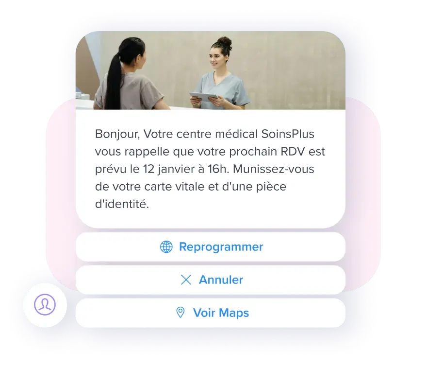 message santé rcs avec image et cta
