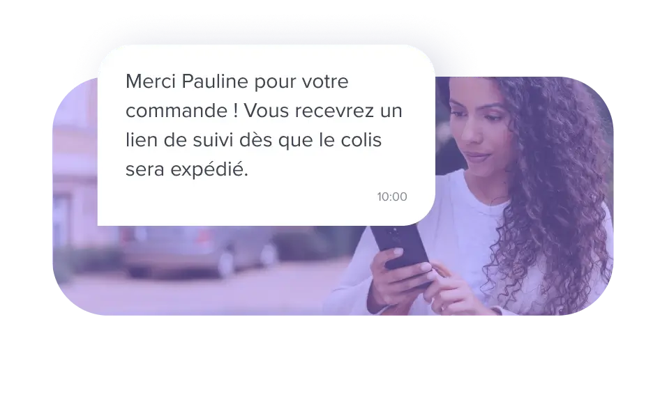 message sms de confirmation de commande