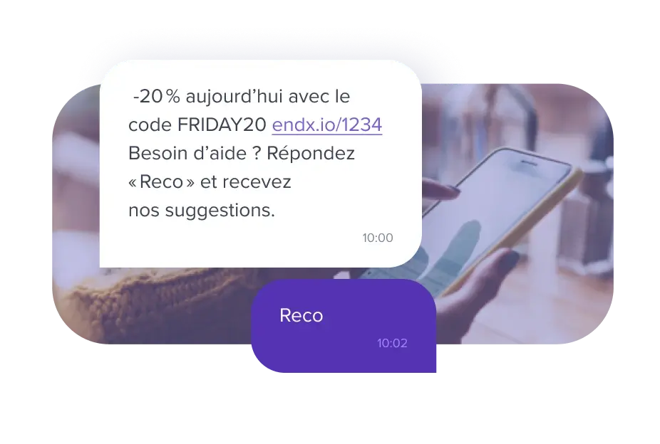 Exemple SMS marketing &agrave; forte valeur ajout&eacute;e