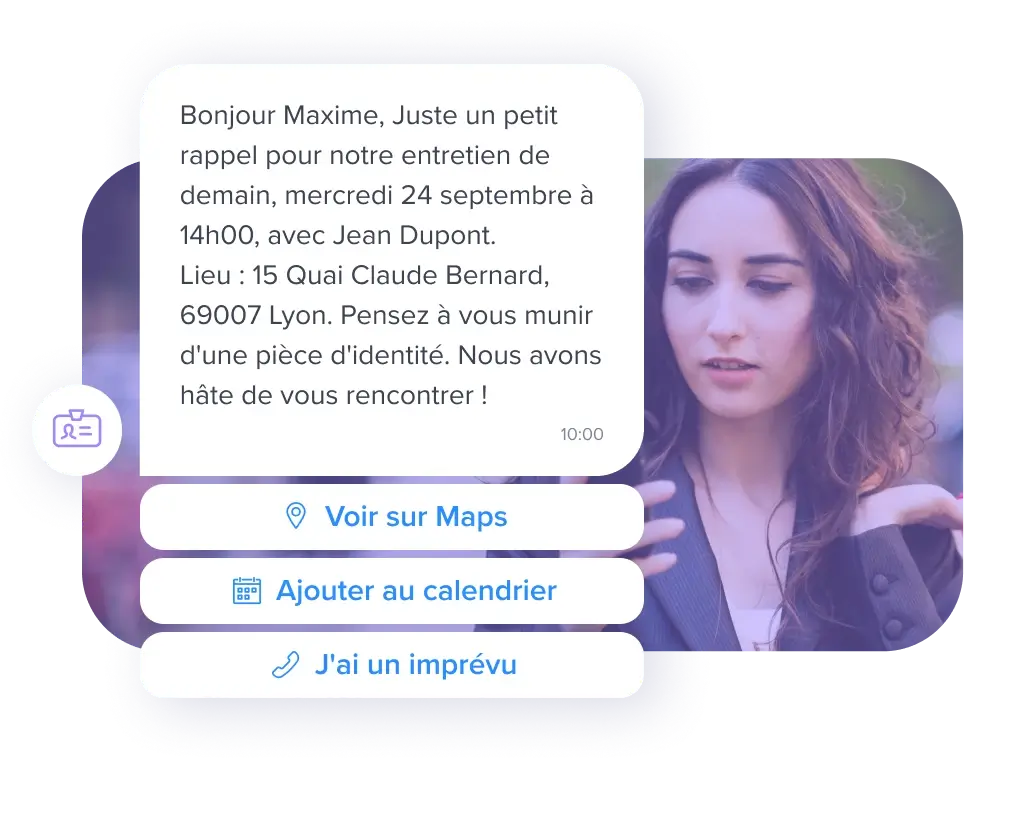 Exemple message RCS de recrutement RH