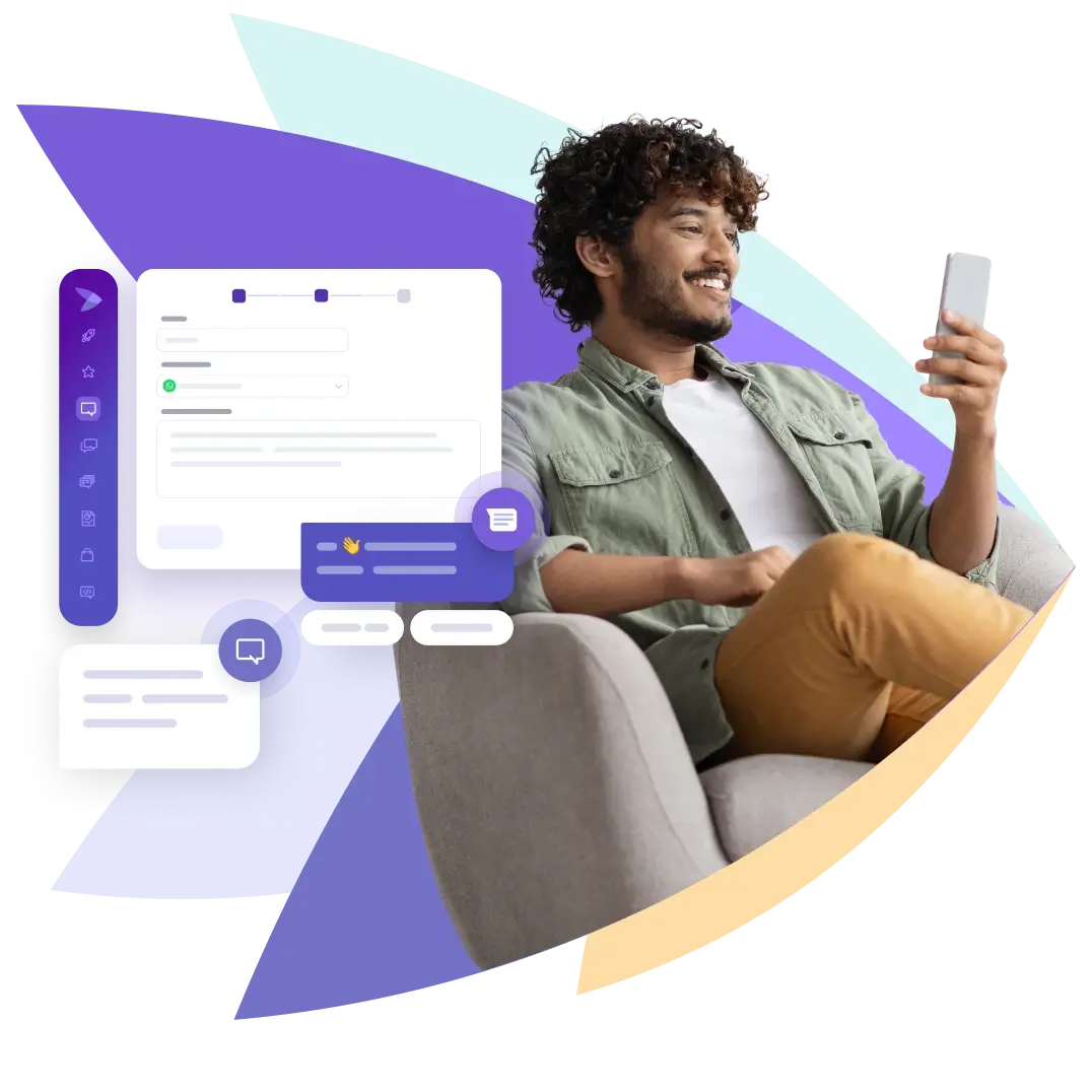 Personne envoyant un SMS par internet