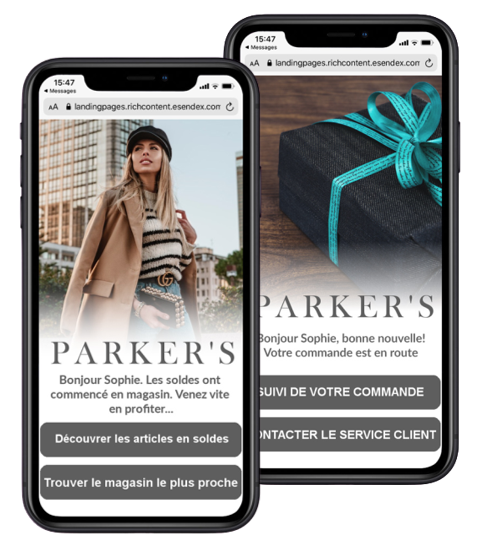 SMS landing page en magasin