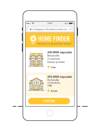 sms landing page et immobilier