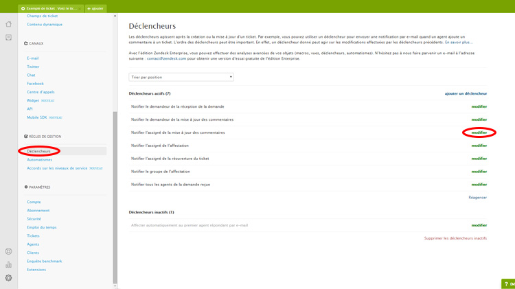 déclencher l'envoi de SMS